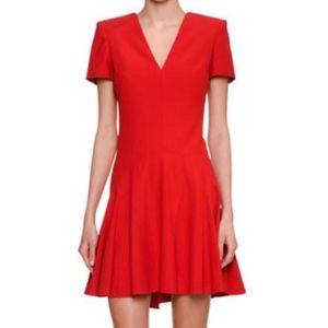 Alexander McQueen Fit & Flare Dress in Scarlet